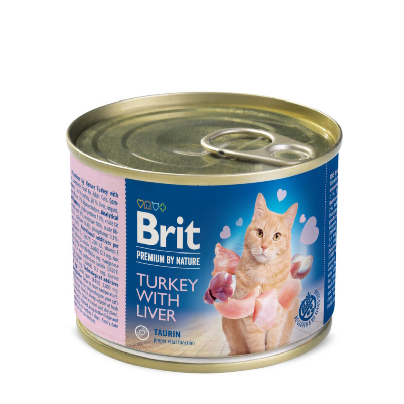 Brit Premium Cat by Nature konz Turkey&Liver 200g