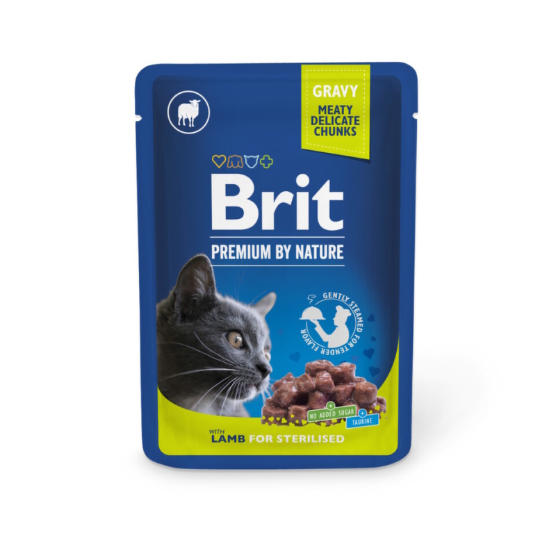 Brit Premium Cat Lamb for Sterilised in Gravy - 100g
