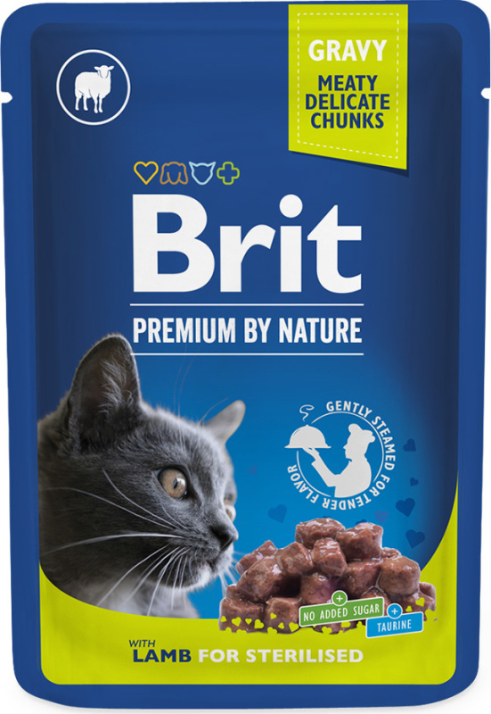 Brit Premium Cat Lamb for Sterilised in Gravy - 100g