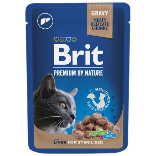 Brit Premium Cat Pouches Liver for Sterilised in Gravy - 100g