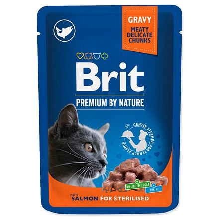 Brit Premium Cat Salmon for Sterilised in Gravy - 100g