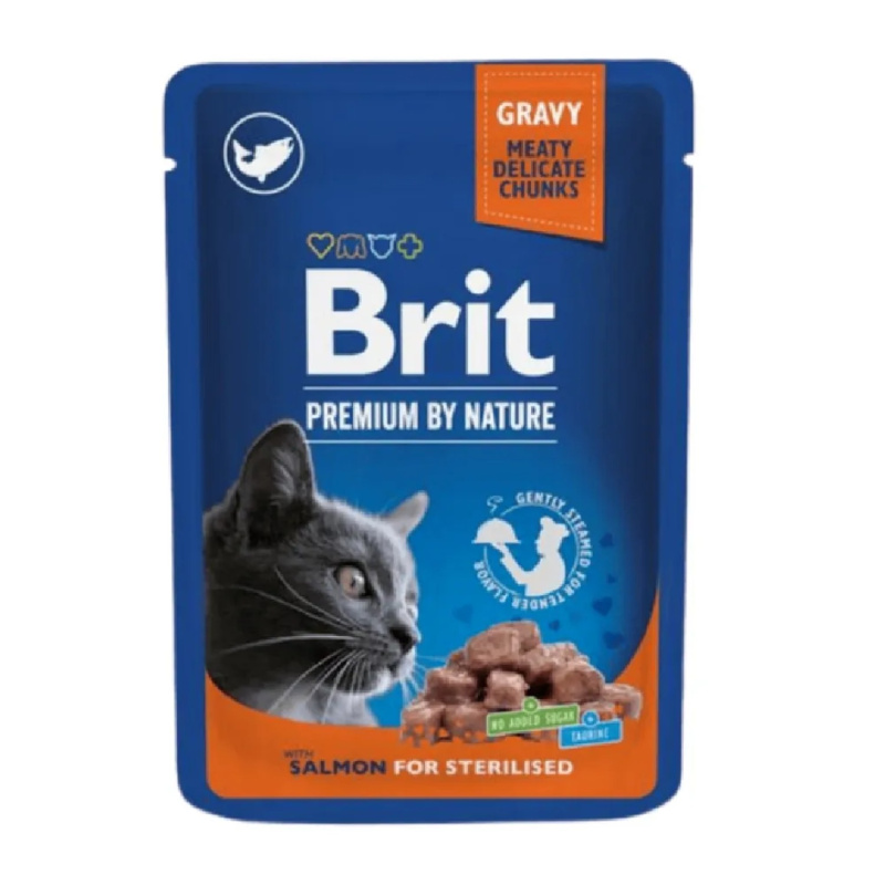 Brit Premium Cat Salmon for Sterilised in Gravy - 100g
