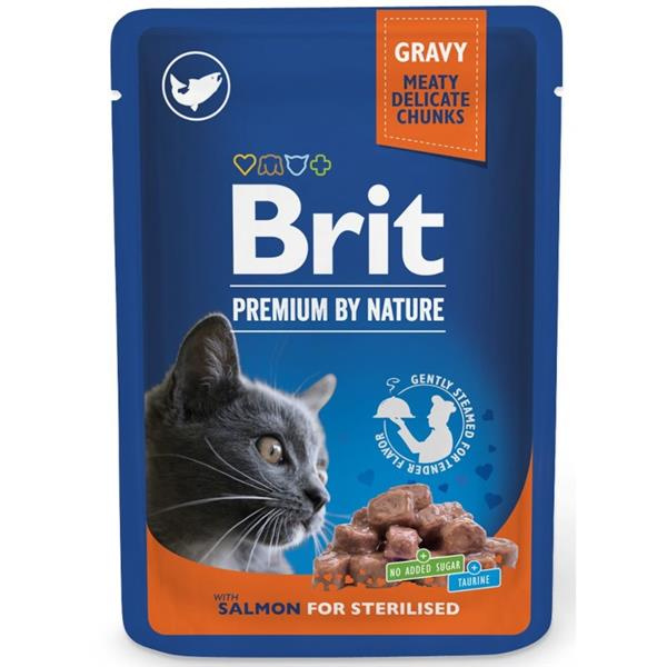 Brit Premium Cat Salmon for Sterilised in Gravy - 100g