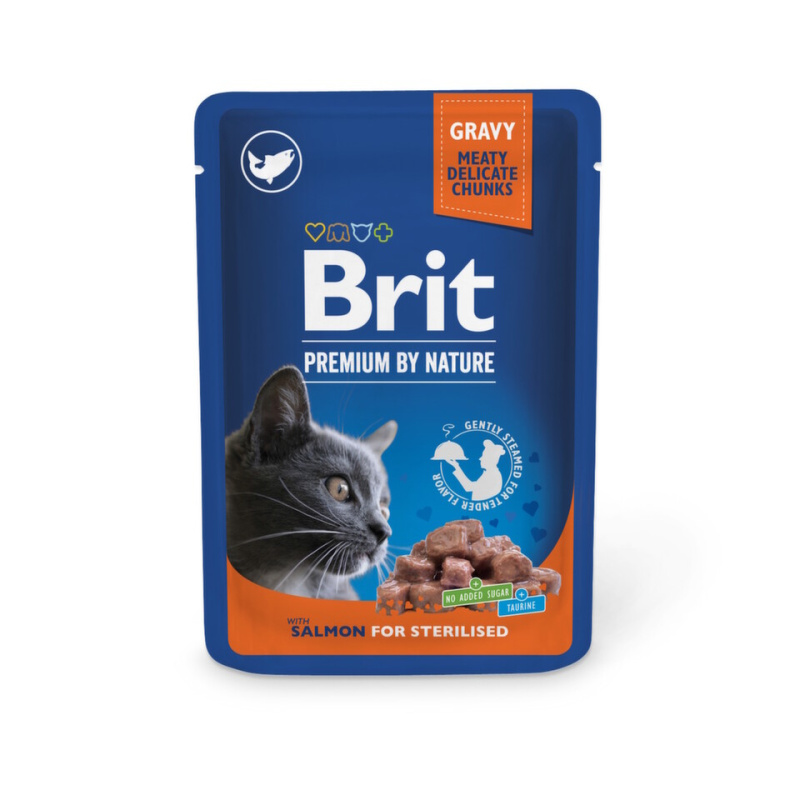 Brit Premium Cat Salmon for Sterilised in Gravy - 100g