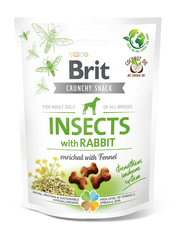Brit Crunchy Snack Insects with Rabbit enriched with Fennel - 200g