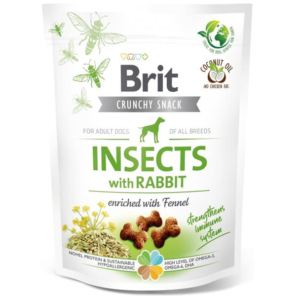 Brit Crunchy Snack Insects with Rabbit enriched with Fennel - 200g
