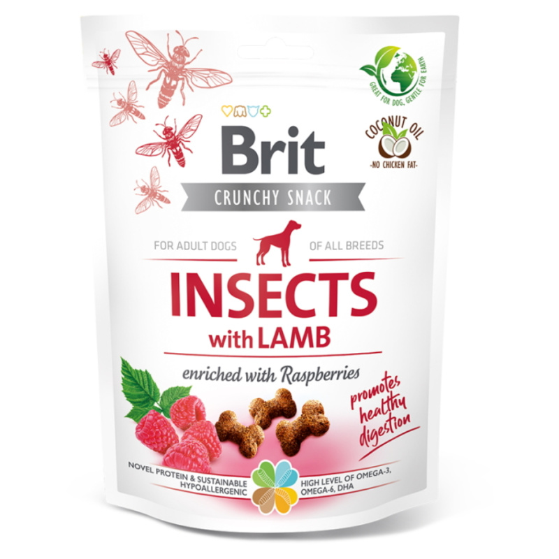 Brit Care Dog Crunchy Cracker. Insects with Lamb enriched with Raspberries 200 g