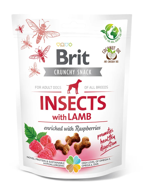 Brit Care Dog Crunchy Cracker. Insects with Lamb enriched with Raspberries 200 g