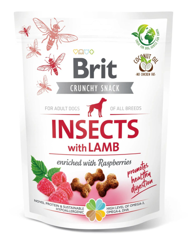 Brit Care Dog Crunchy Cracker. Insects with Lamb enriched with Raspberries 200 g