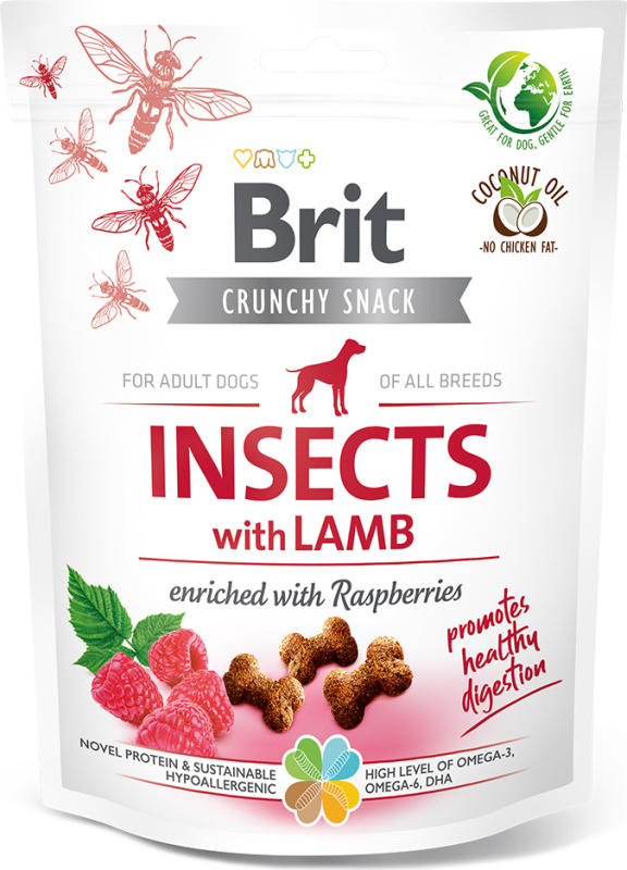 Brit Care Dog Crunchy Cracker. Insects with Lamb enriched with Raspberries 200 g