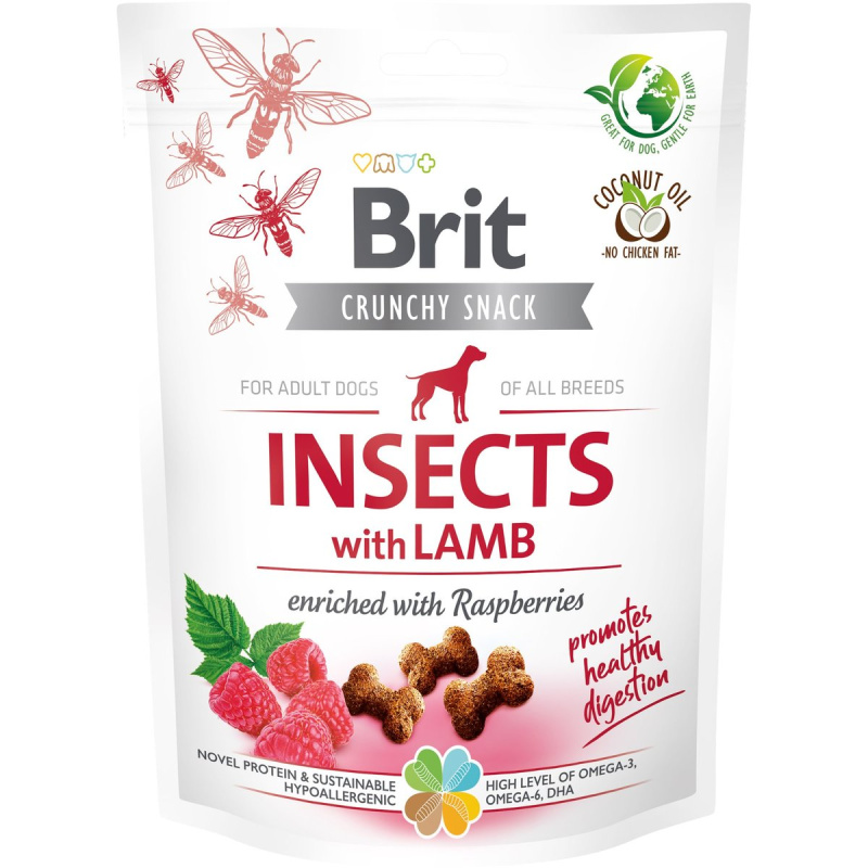 Brit Care Dog Crunchy Cracker. Insects with Lamb enriched with Raspberries 200 g
