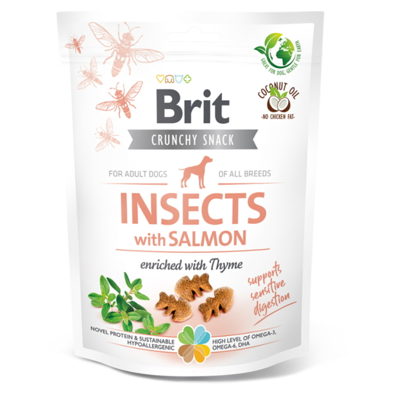 Brit Care Dog Crunchy Cracker. Insects with Salmon enriched with Thyme 200 g