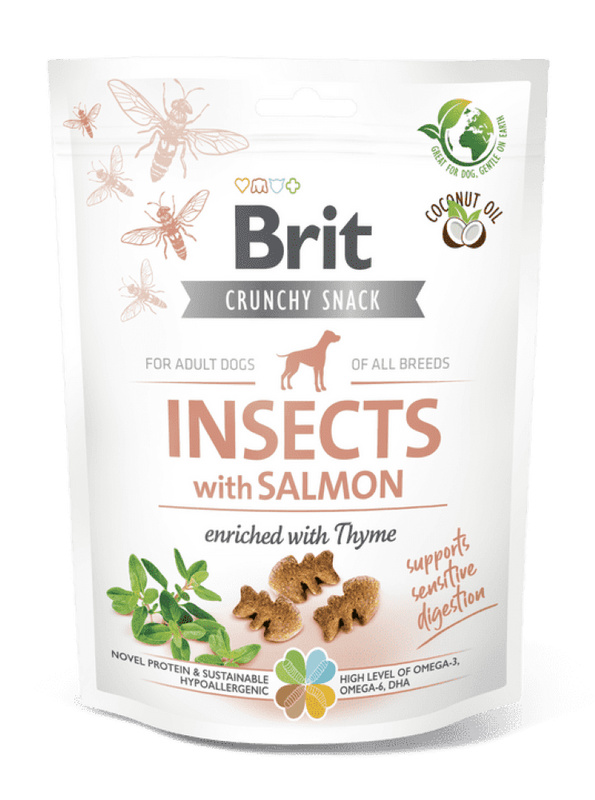 Brit Care Dog Crunchy Cracker. Insects with Salmon enriched with Thyme 200 g