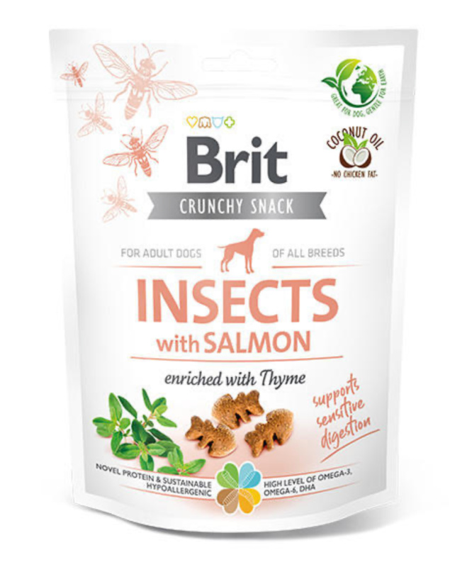 Brit Care Dog Crunchy Cracker. Insects with Salmon enriched with Thyme 200 g