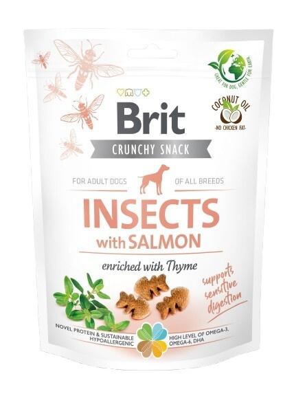 Brit Care Dog Crunchy Cracker. Insects with Salmon enriched with Thyme 200 g