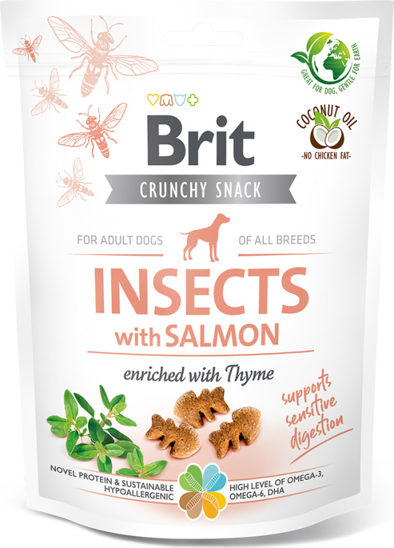 Brit Care Dog Crunchy Cracker. Insects with Salmon enriched with Thyme 200 g