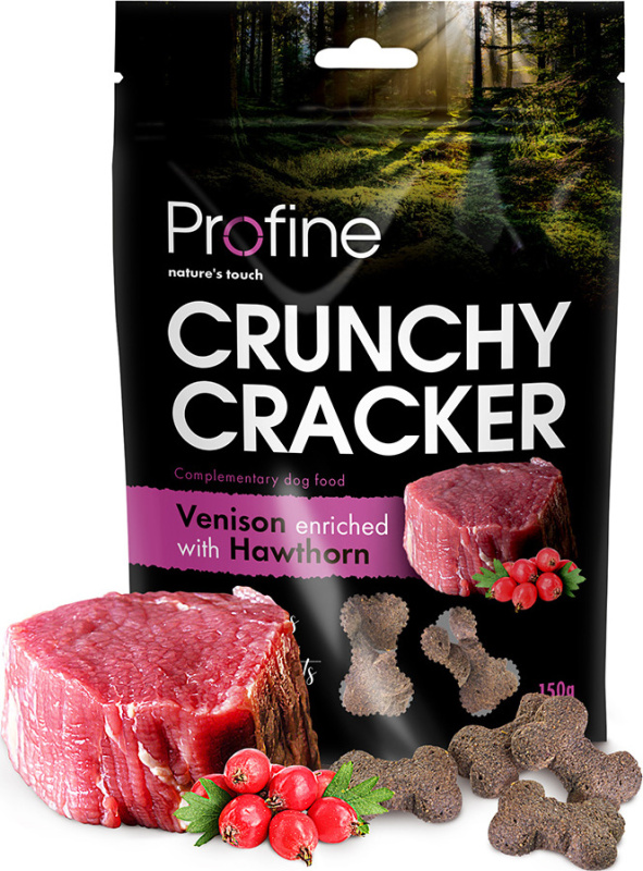 Profine Dog Crunchy Cracker křupavé pamlsky pro psy se zvěřinou a hlohem, 150 g