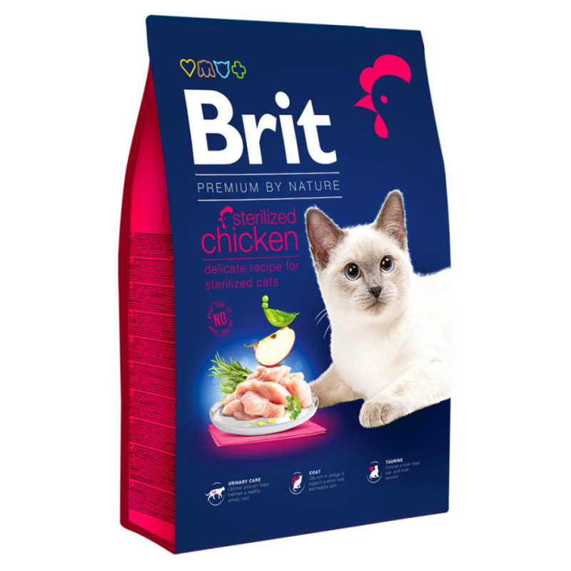 BRIT Premium by Nature Cat Sterilized Chicken 8 kg