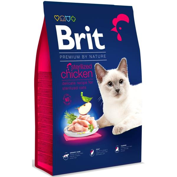 BRIT Premium by Nature Cat Sterilized Chicken 8 kg