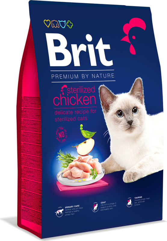BRIT Premium by Nature Cat Sterilized Chicken 8 kg