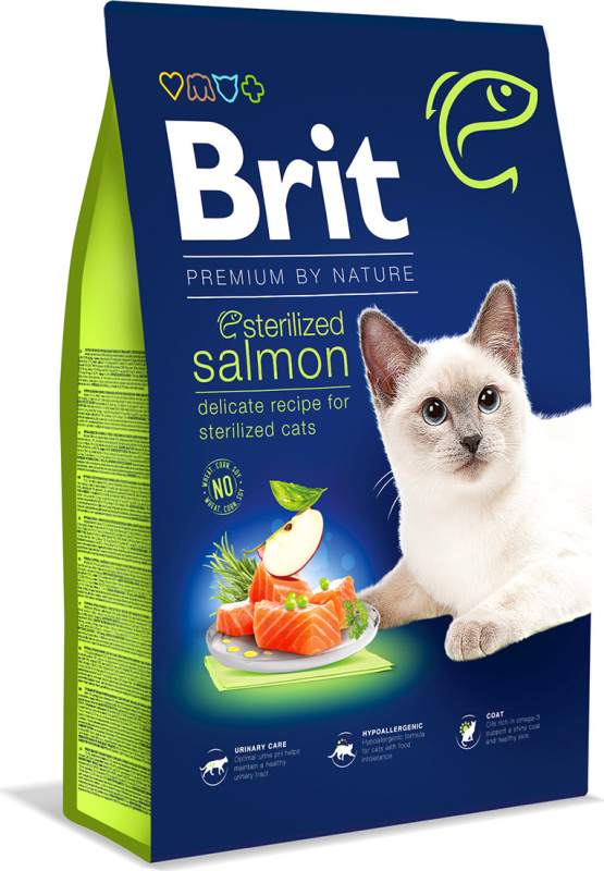 BRIT Premium by Nature Cat Sterilized Salmon 8 kg