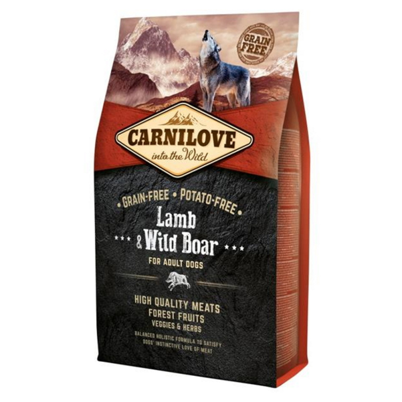 Carnilove krmivo pro dospělé psy s jehněčím a kančím, 4 kg