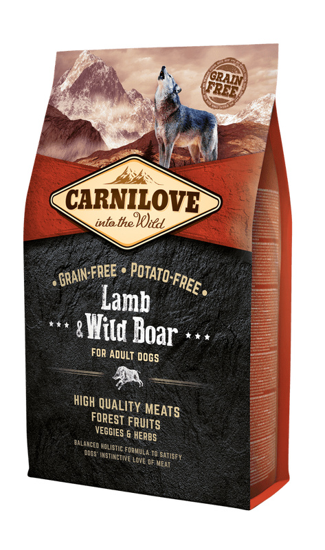 Carnilove krmivo pro dospělé psy s jehněčím a kančím, 4 kg