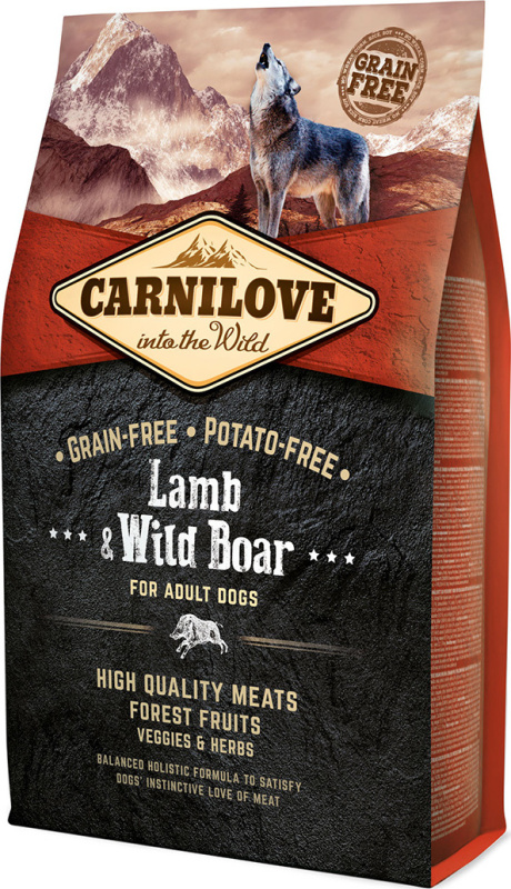 Carnilove krmivo pro dospělé psy s jehněčím a kančím, 4 kg