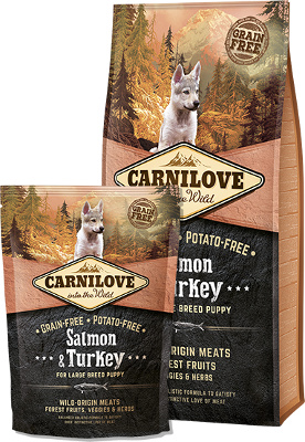 Carnilove krmivo pro štěňata velkých plemen s lososem a krocanem, 4 kg