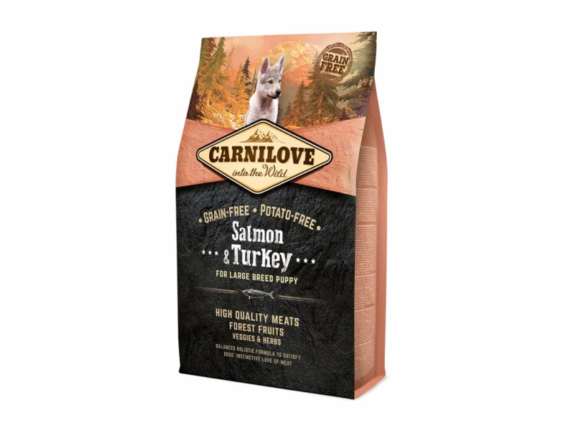 Carnilove krmivo pro štěňata velkých plemen s lososem a krocanem, 4 kg