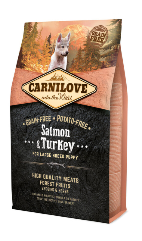 Carnilove krmivo pro štěňata velkých plemen s lososem a krocanem, 4 kg