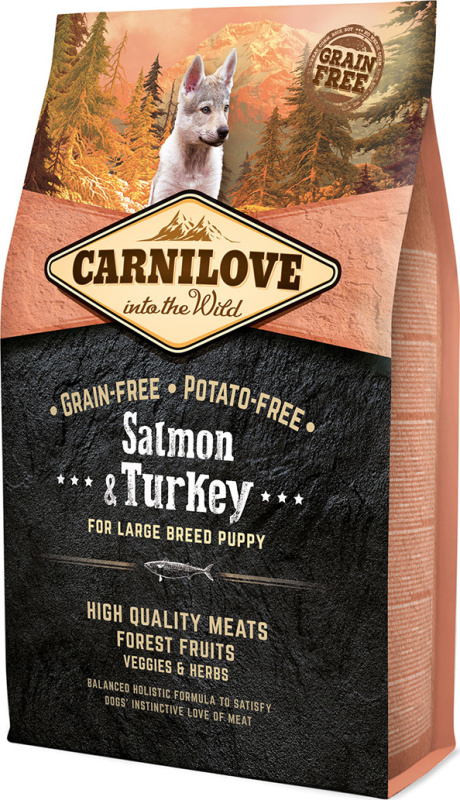 Carnilove krmivo pro štěňata velkých plemen s lososem a krocanem, 4 kg