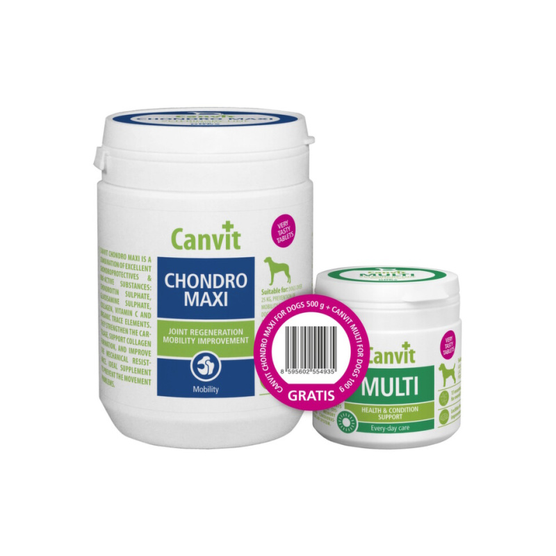 CANVIT Chondro Maxi 500 g + CANVIT Multi pro psy 100 g ZDARMA