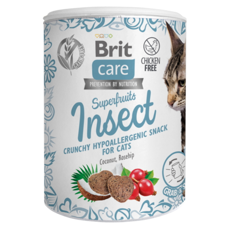 BRIT Care Cat Snack Superfruits Insect with Coconut Oil and Rosehips 100 g