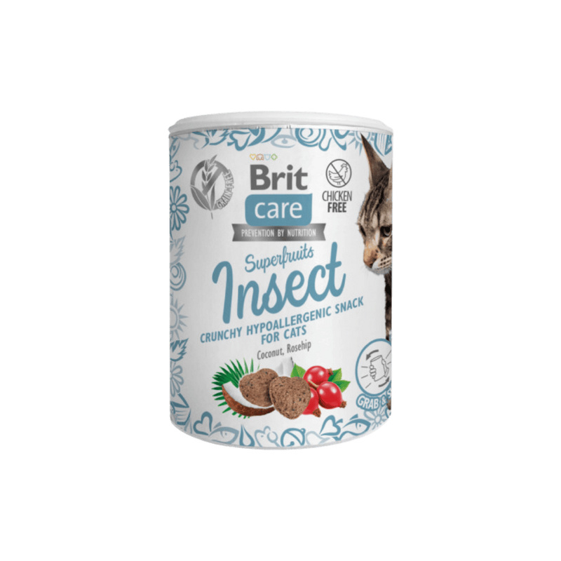 BRIT Care Cat Snack Superfruits Insect with Coconut Oil and Rosehips 100 g
