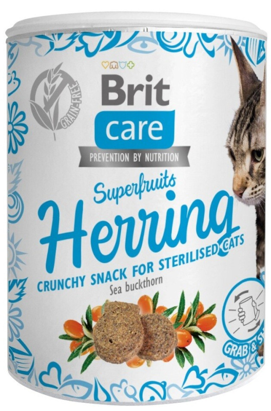 BRIT Care Cat Snack Superfruits Herring with Sea Buckthorn 100 g