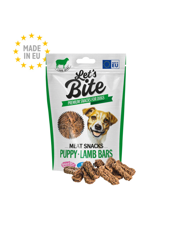 Let’s Bite Meat Snacks. Puppy Lamb Bars 80g