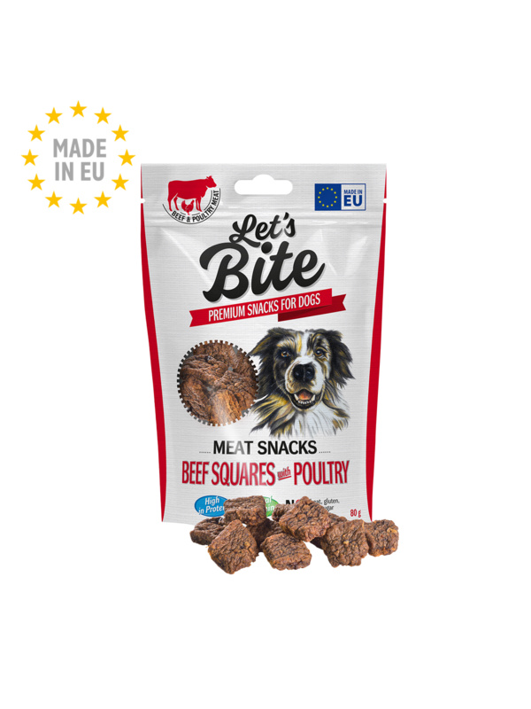 Let’s Bite Meat Snacks. Beef Squares with Poultry 80g
