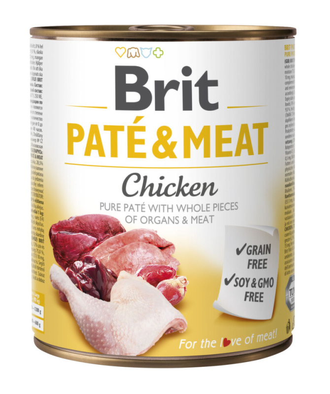 Brit Konzerva pro psy paté kuřecí, hovězí, vnitřnosti, 800 g