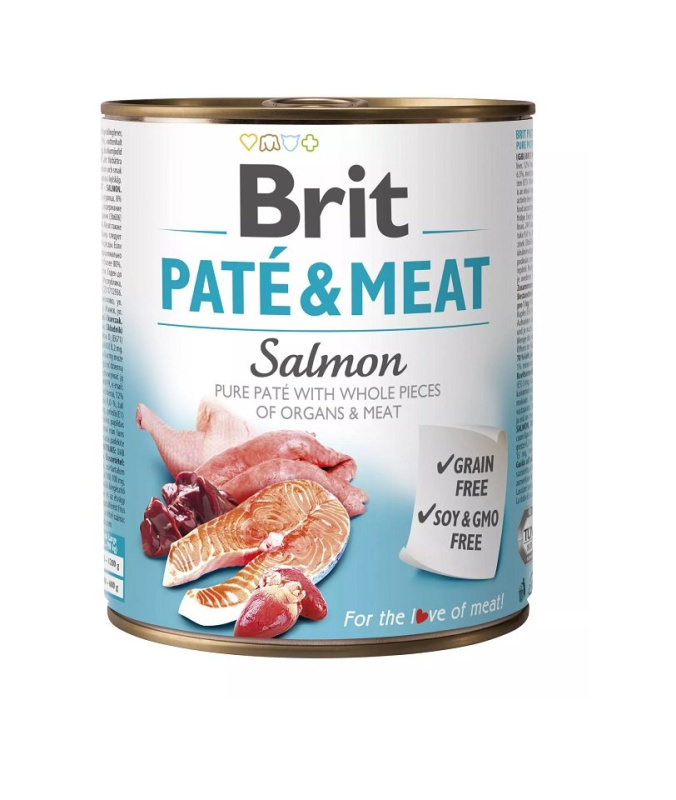 Brit Dog konz Paté & Meat Salmon 800 g