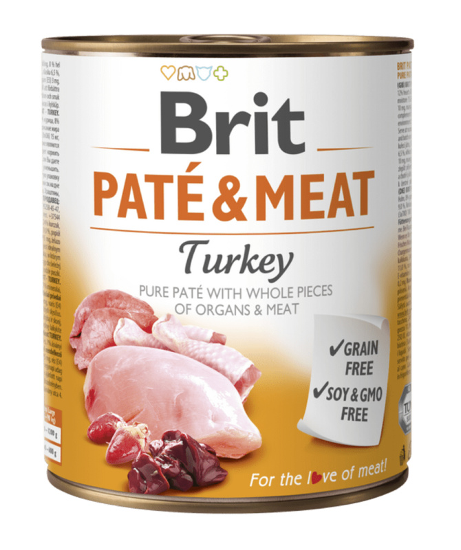 Brit Konzerva pro psy paté krůtí, kuřecí, vnitřnosti, 800 g