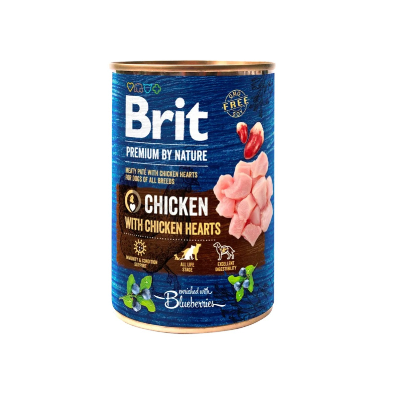Brit Premium Dog by Nature konz Chicken & Hearts 400 g