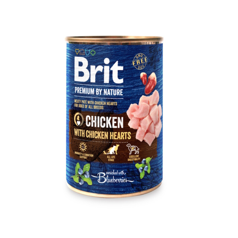 Brit Premium Dog by Nature konz Chicken & Hearts 400 g
