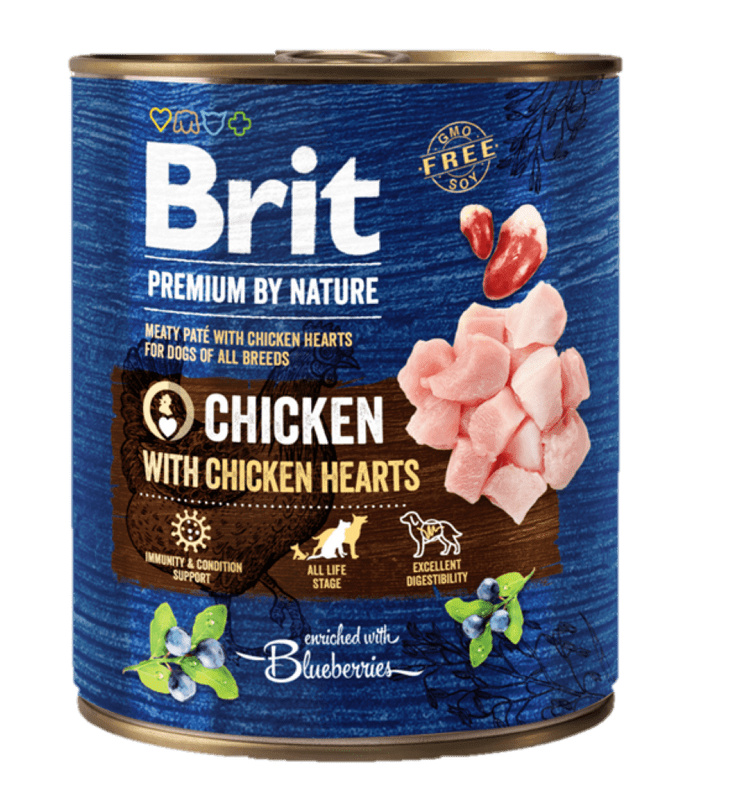 Brit Premium Dog by Nature konz Chicken & Hearts 800 g