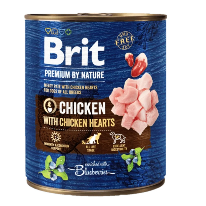 Brit Premium Dog by Nature konz Chicken & Hearts 800 g