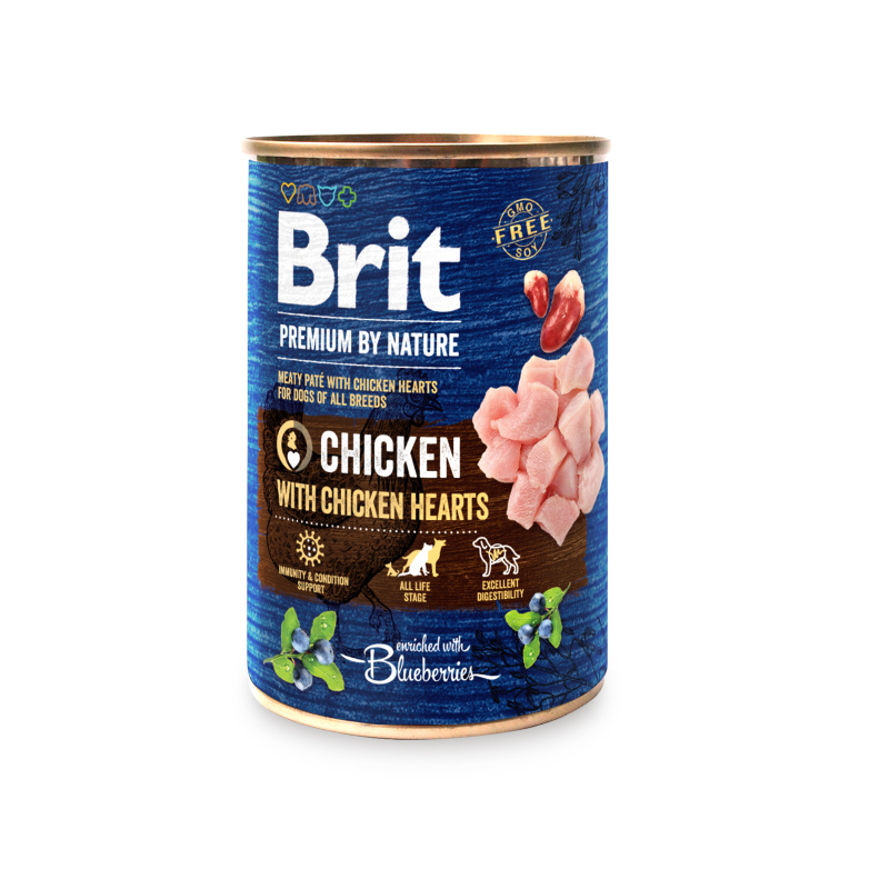 Brit Premium Dog by Nature konz Chicken & Hearts 800 g