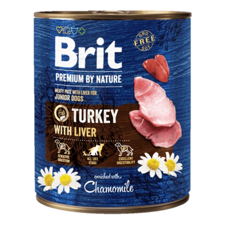 Brit Premium Dog by Nature konz Turkey & Liver 800 g