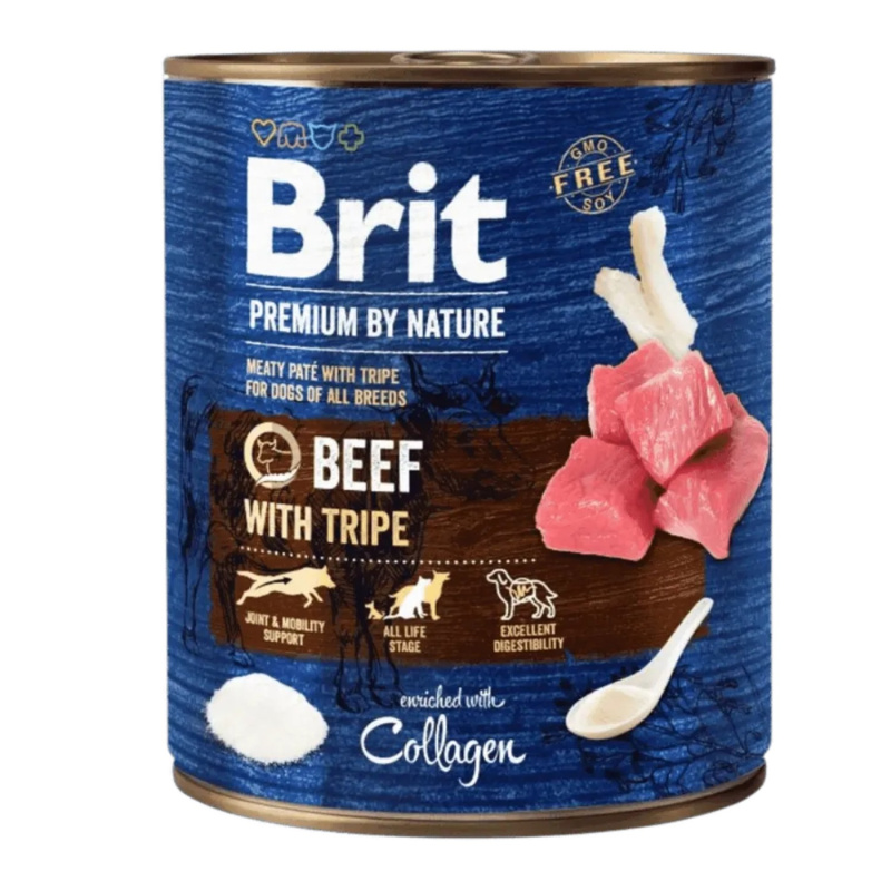 Brit Premium Dog by Nature konz Beef & Tripes  800 g