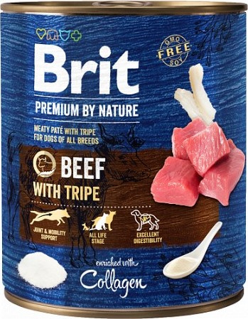 Brit Premium Dog by Nature konz Beef & Tripes  800 g
