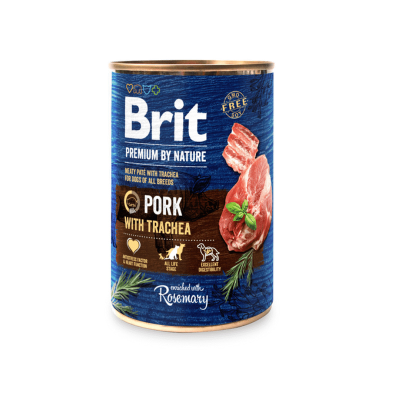 Brit Premium by Nature konzerva paté pro psy bez obilovin vepřové s tracheou, 400 g